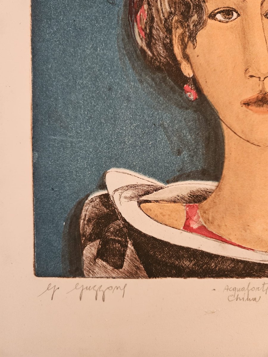 "Il sogno" Acquaforte - china dell'artista Giuseppe Guzzone-photo-1