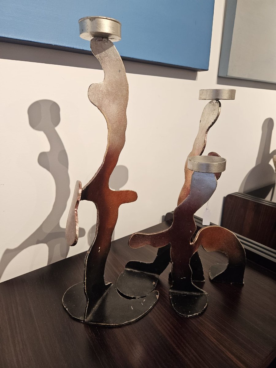 Trittico di Candelabri Modulari Brutalisti – Anni '80/'90 -photo-6