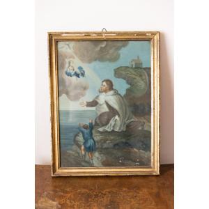 Scena Biblica, Metà XIX secolo Olio su vetro 