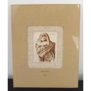 "Modella", incisione su lamina in argento 800 in 999 esemplari