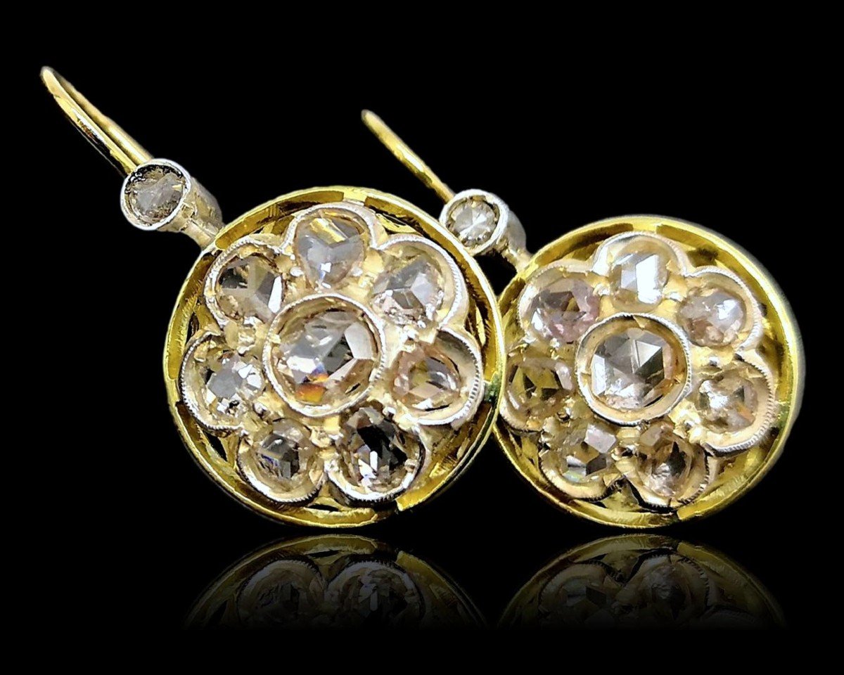 Antico paio di orecchini in oro 18kt a Toppina-photo-2