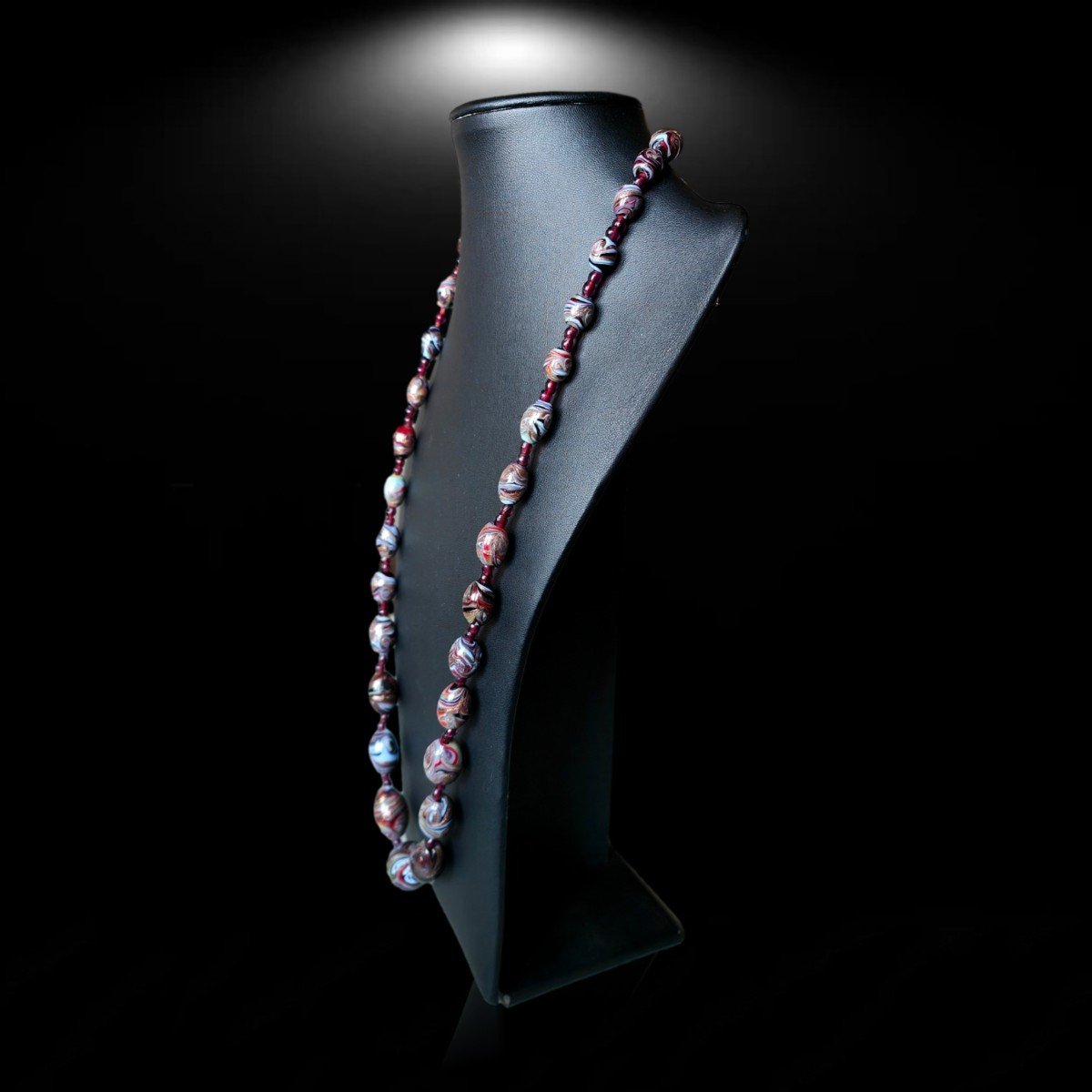 Antica Collana Lunga in perle di vetro di Murano-photo-3