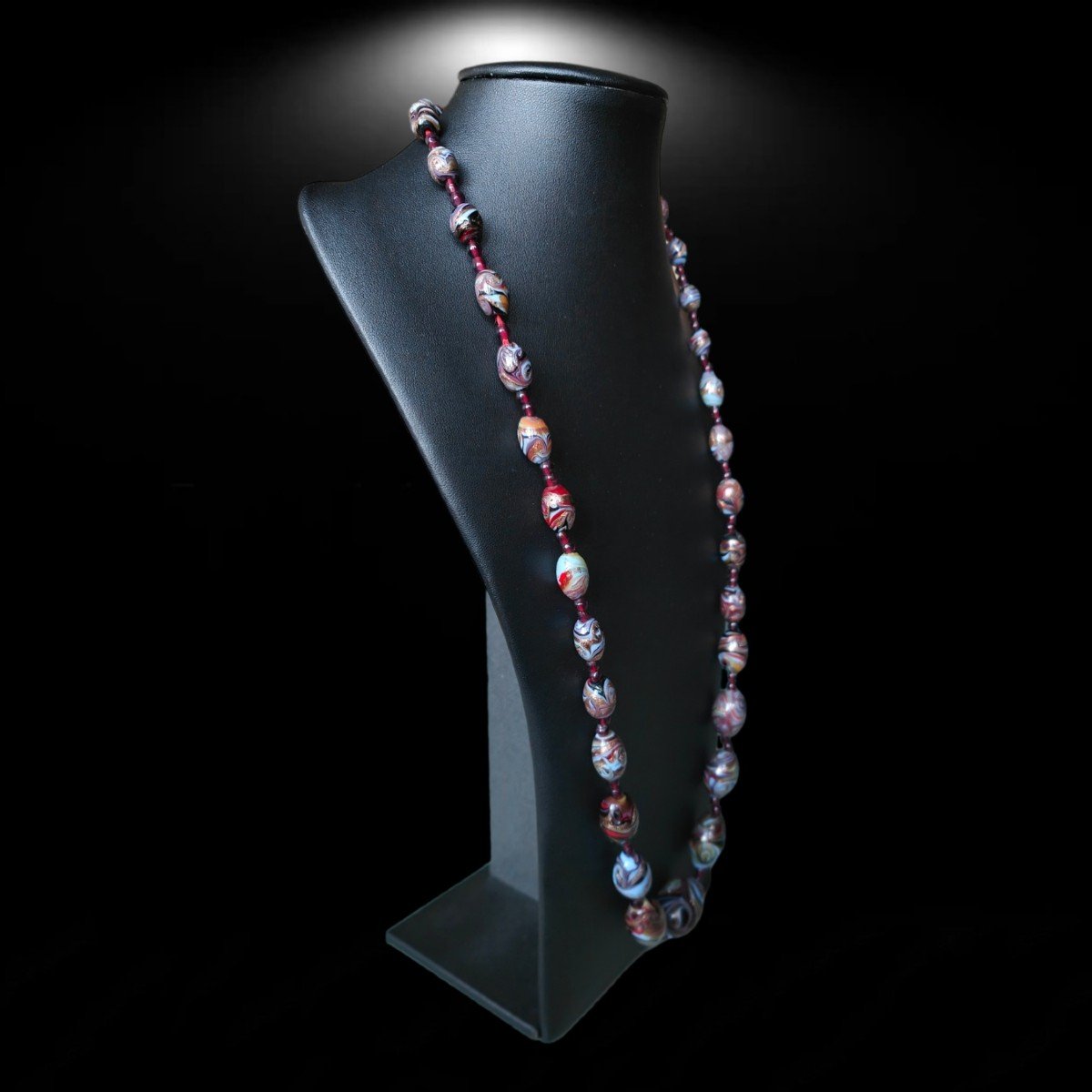 Antica Collana Lunga in perle di vetro di Murano-photo-4
