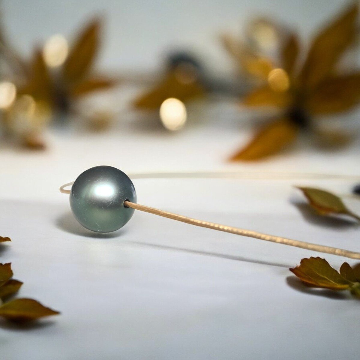 Collier in oro 18 kt con perla di Tahiti da 10 mm-photo-3
