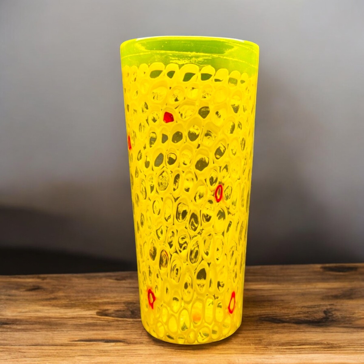 Vaso in Vetro Uranite a Murrine, Fratelli Toso (Attr.) 1960 ca