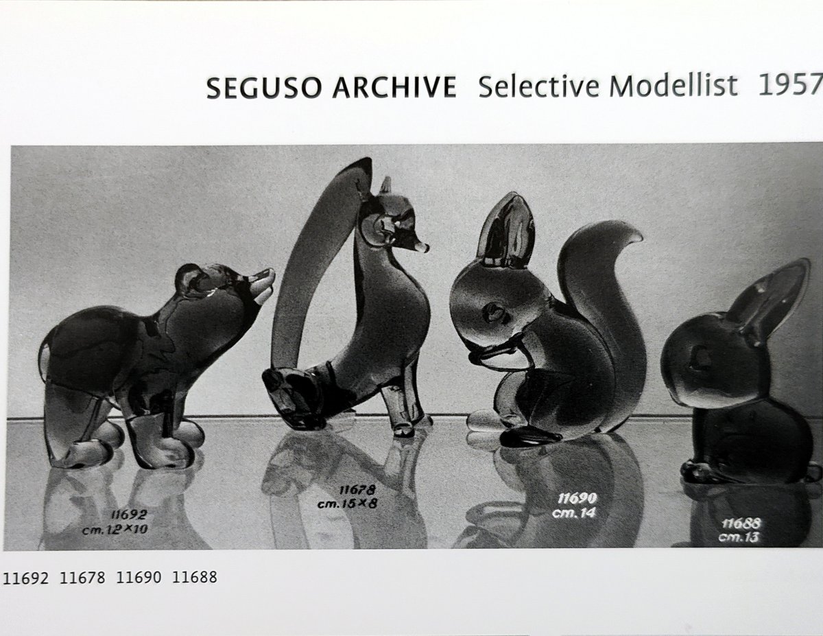 1957 - Seguso Vetri d'Arte Flavio Poli, Orsetto in Vetro Sommerso al Neodimio-photo-3