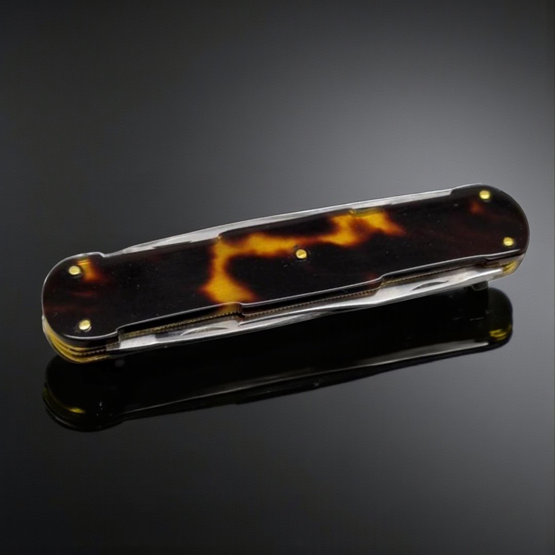 Bel Coltello da tasca multilama a 8 lame Interamente Realizzato A Mano-photo-2