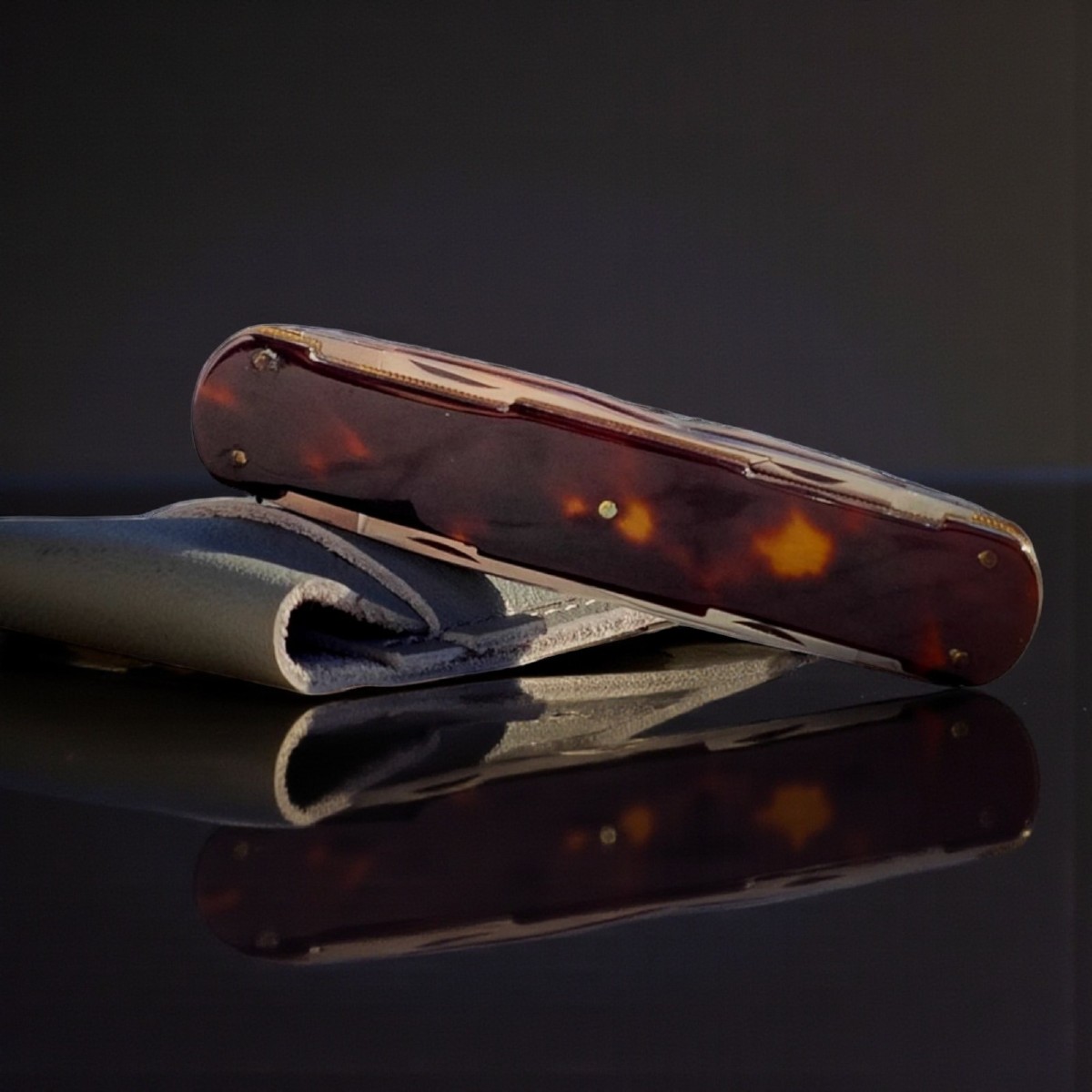 Bel Coltello da tasca multilama a 8 lame Interamente Realizzato A Mano-photo-2