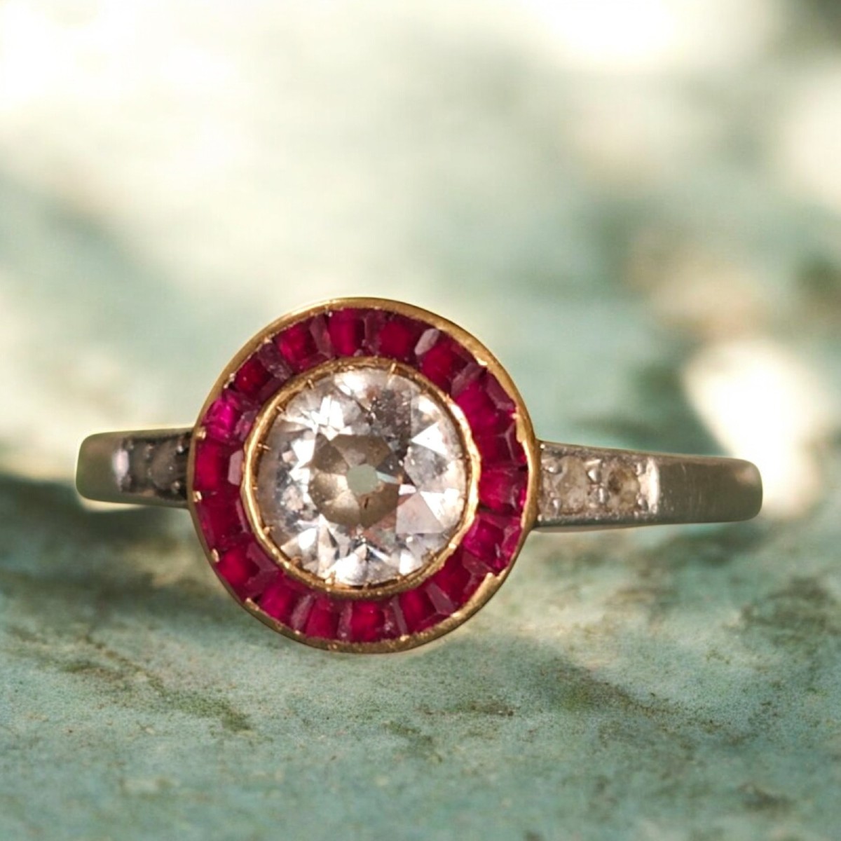 Anello Art Déco con diamanti da 0,62 carati e rubini birmani. C 1925-photo-2