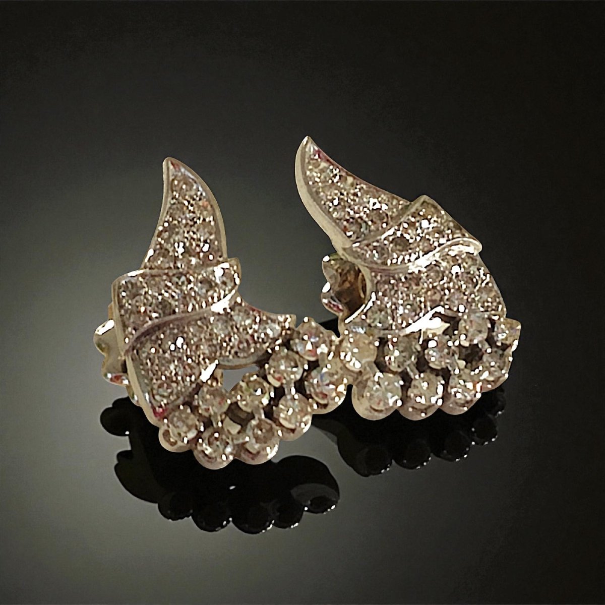 Orecchini Art Déco in Platino e Diamanti - C1920-30-photo-2