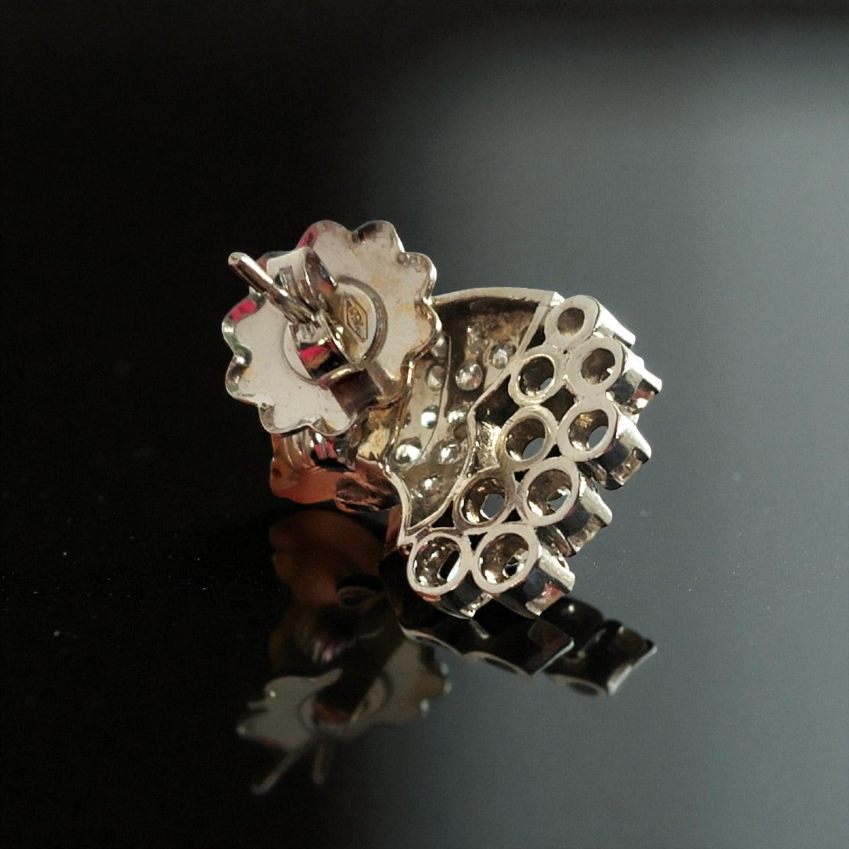 Orecchini Art Déco in Platino e Diamanti - C1920-30-photo-2