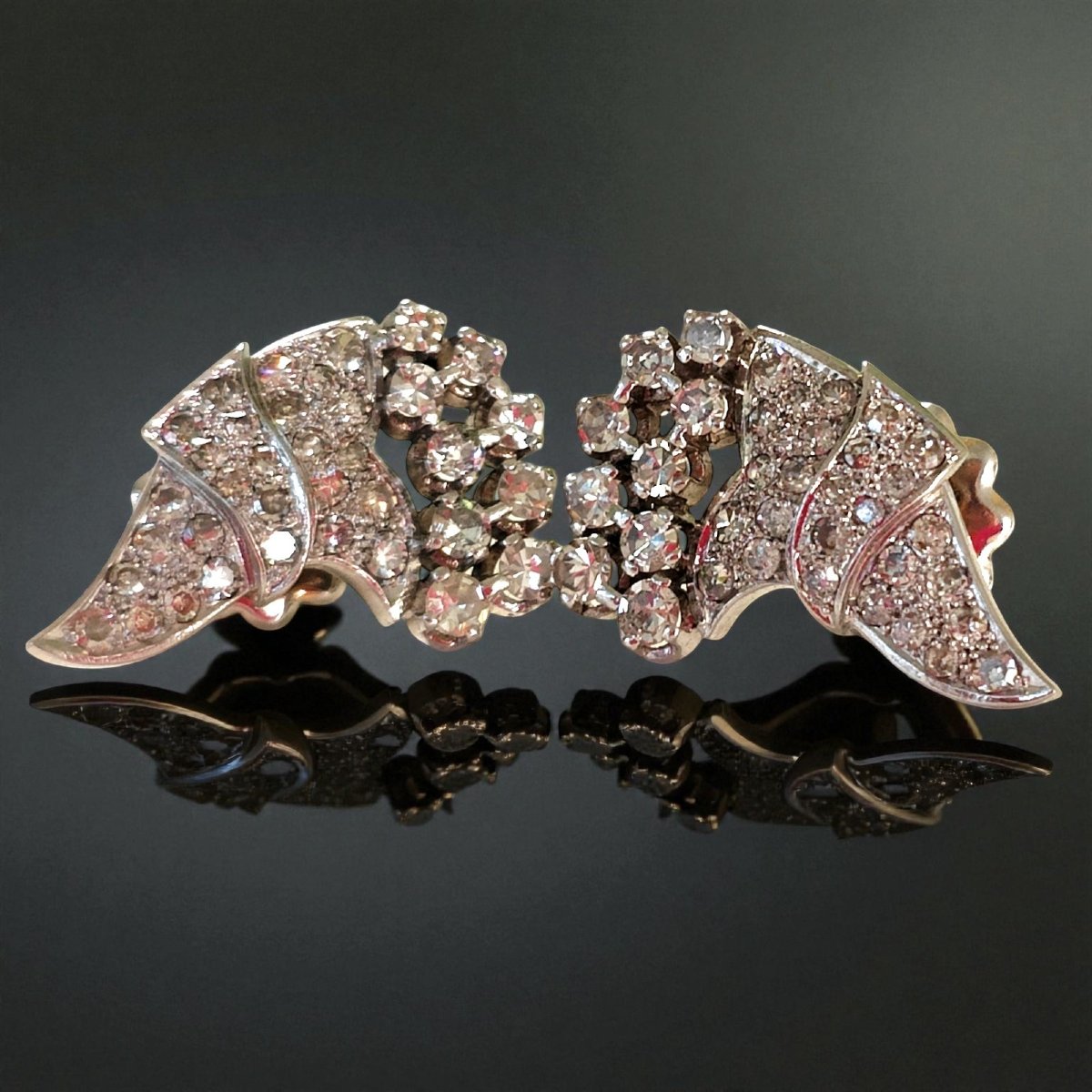 Orecchini Art Déco in Platino e Diamanti - C1920-30-photo-6