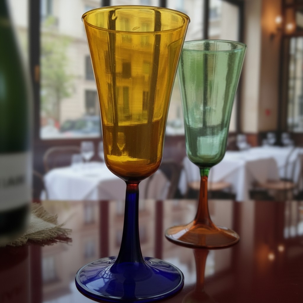 Coppia di Flute in Vetro di Murano realizzati a lume dai Maestri Cortella e Ballarin-photo-3