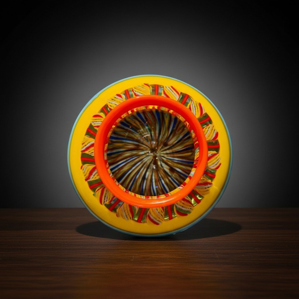 Vaso In Vetro Di Murano, Pezzo Unico Realizzato A Mano - Firmato Schiavon-photo-3