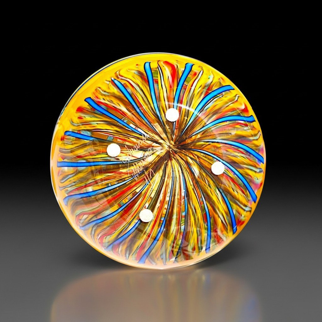 Vaso In Vetro Di Murano, Pezzo Unico Realizzato A Mano - Firmato Schiavon-photo-4