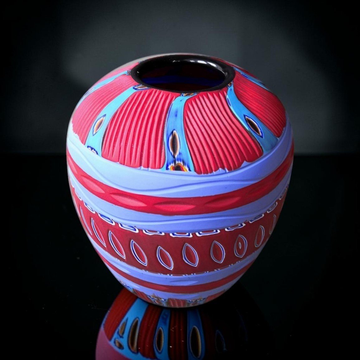 Vaso in vetro artistico di Murano – Schiavon – Pezzo unico 1/1-photo-4