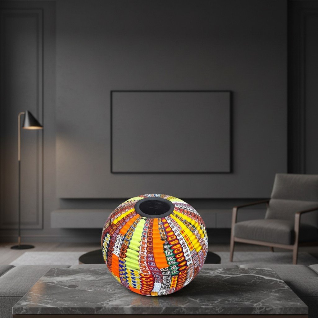 Vaso in Vetro Soffiato con Murrine Policrome – Schiavon Murano, 1/1-photo-3
