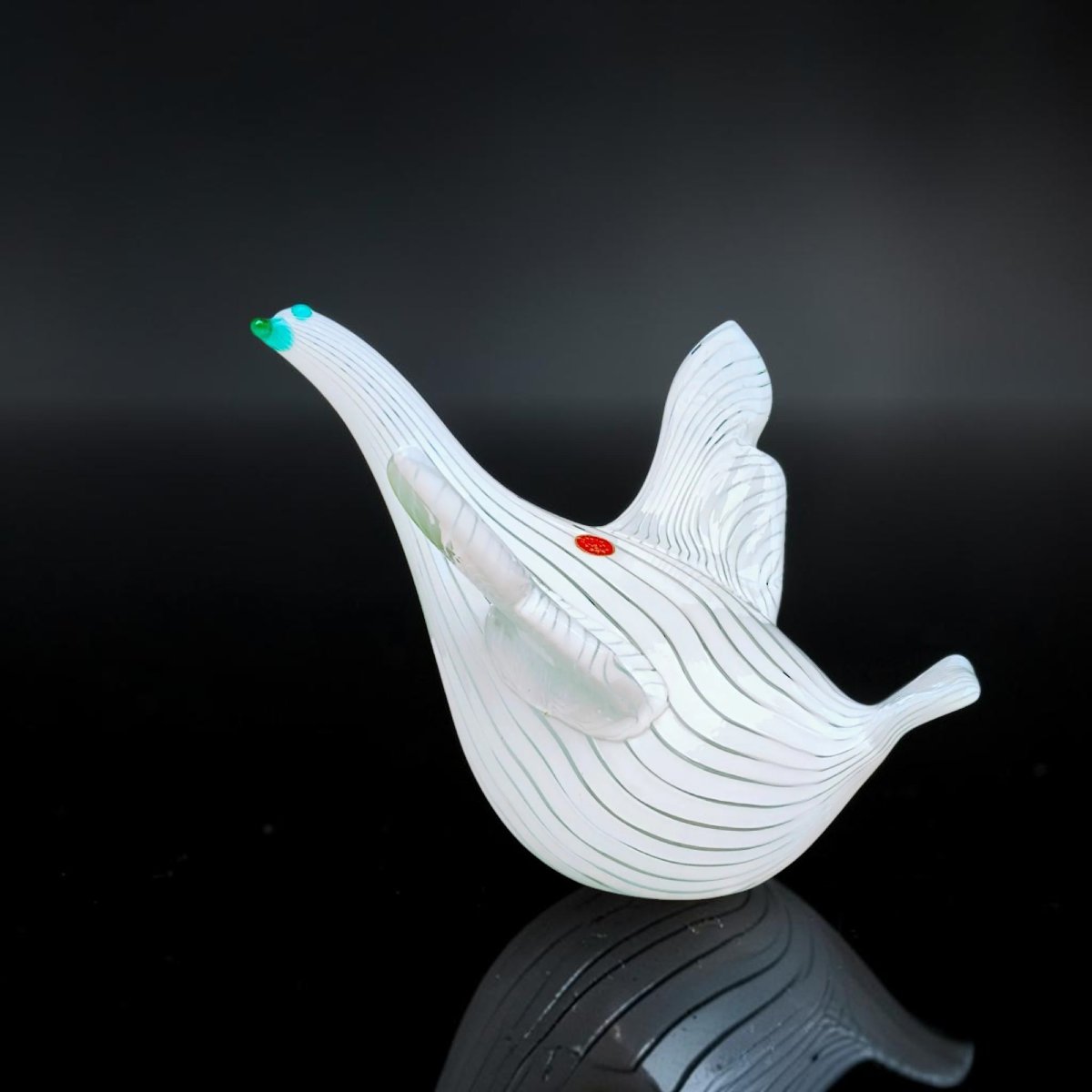 Anzolo Fuga (Angelo Fuga) per A.Ve.M. – Murano, circa 1956 Colomba in vetro a canne lattimo