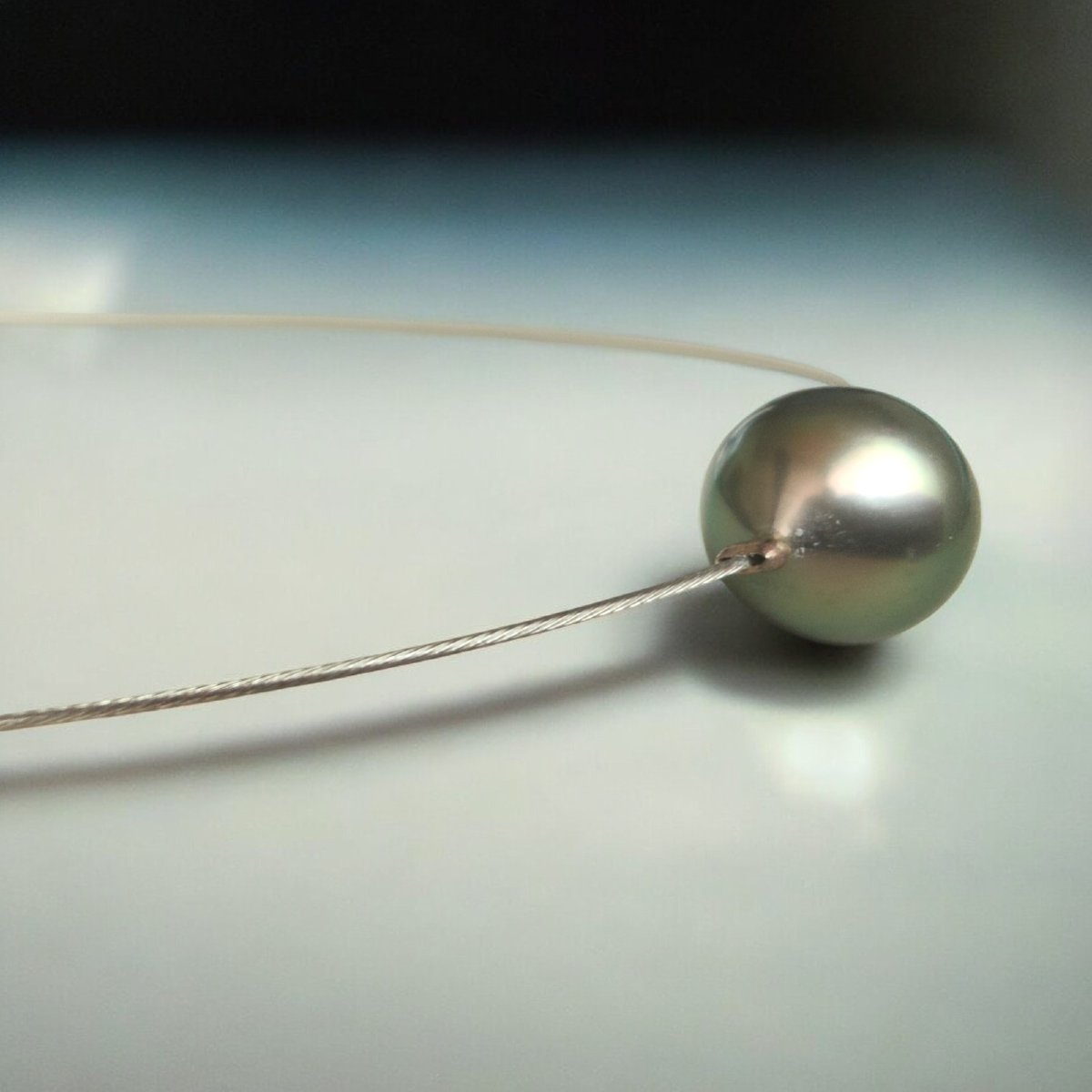 Collana in Argento massiccio 925 con Perla coltivata di Tahiti-photo-1