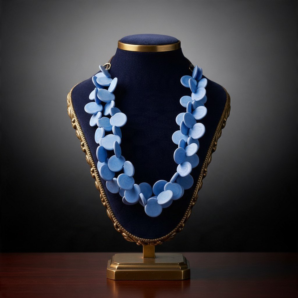 Collana in vetro di Murano lavorato a lume – Azzurro pervinca-photo-2
