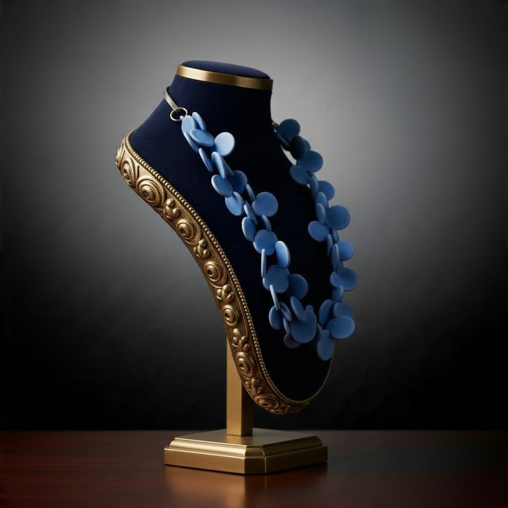 Collana in vetro di Murano lavorato a lume – Azzurro pervinca-photo-3