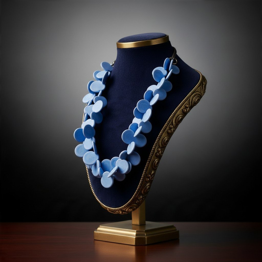 Collana in vetro di Murano lavorato a lume – Azzurro pervinca-photo-4