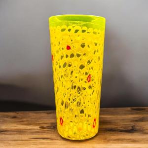 Vaso in Vetro Uranite a Murrine, Fratelli Toso (Attr.) 1960 ca