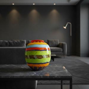 Vaso In Vetro Di Murano, Pezzo Unico Realizzato A Mano - Firmato Schiavon