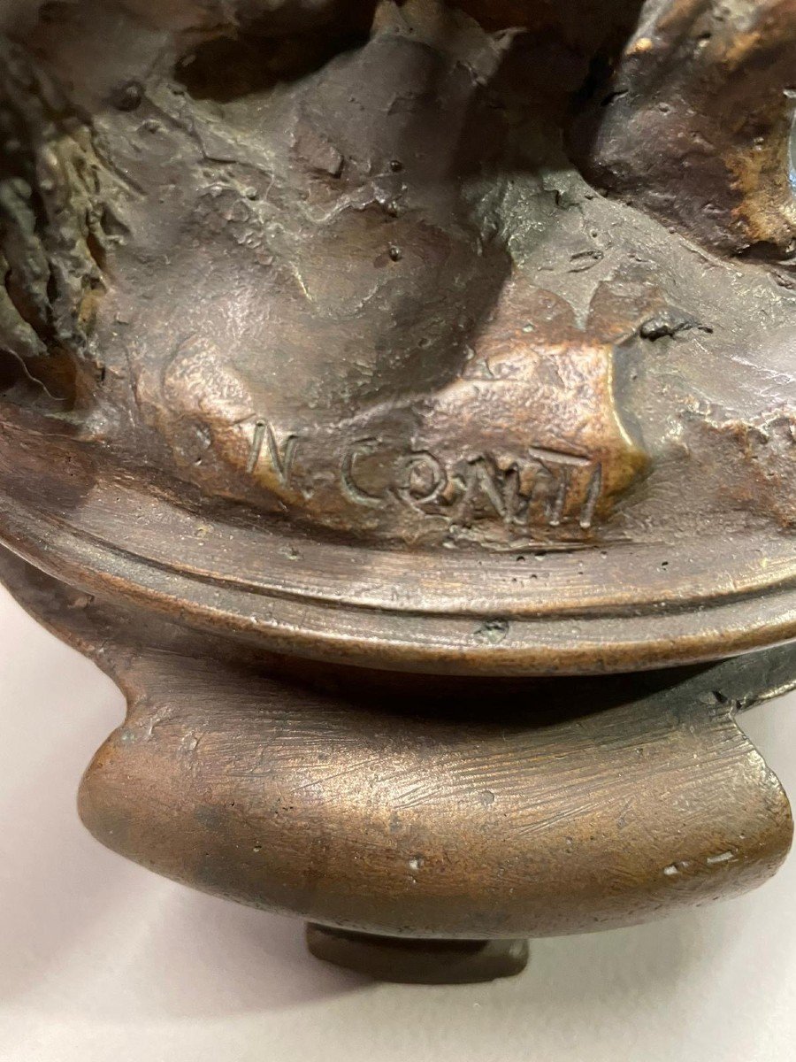 Scultura in bronzo raffigurante Pegaso e Bellerofonte - firmata N.Conti -photo-1