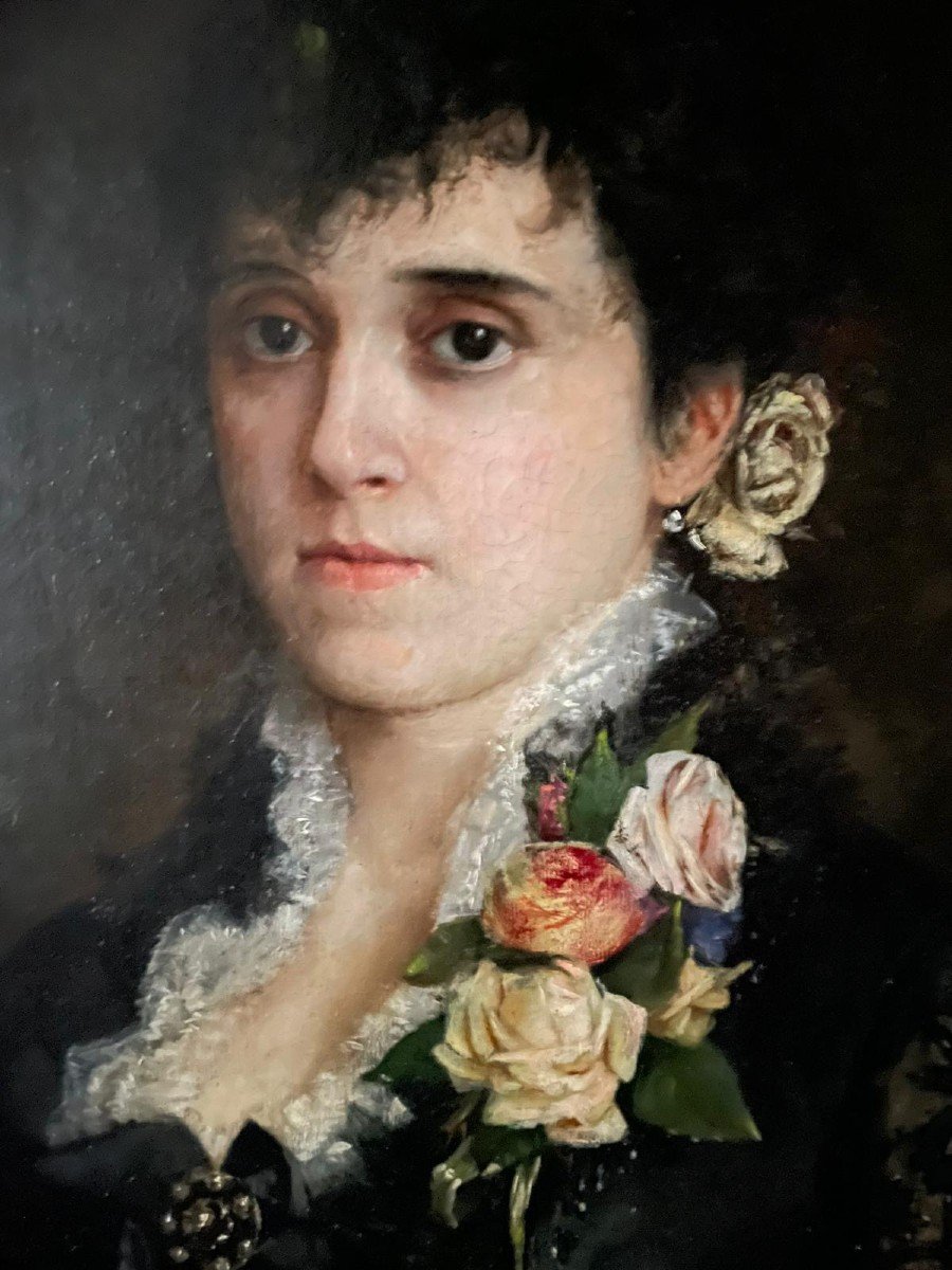 Ritratto di donna con rose - fine 1800-photo-1