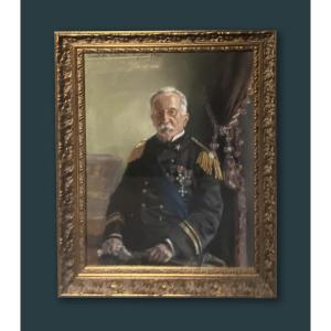 Ritratto di militare decorato -  firmato Benedetto Caldara (1879-1967)