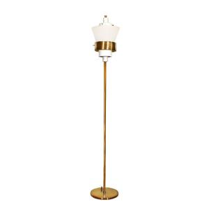 Stilnovo Floor Lamp In Solid Brass - Italy 1950