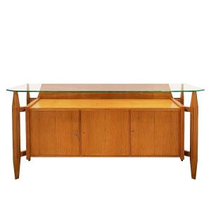 Three-door Sideboard In Solid Ash - Italy 1950s