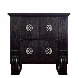 Large Bar Cabinet In Stained Solid Oak - Belgium 1940