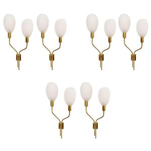 Series Of Six Sconces In Polished Brass - Italy 1950