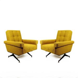 Pair Of Padded Armchairs – Italy 1960