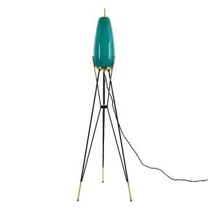 Turquoise Tripod Floor Lamp – Italy 1960