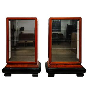 Pair Of Art Deco Display Cabinets – Czechoslovakia 1930