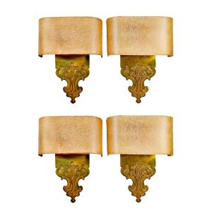 Set Of 4 Brass Wall Lights – Spain 1960