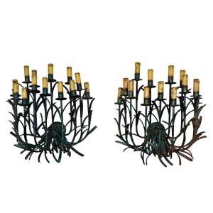 Pair Of Giant Wall Lights – Spain 1960-70