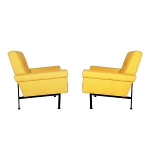 Pair Of Cubist Armchairs – Italy 1960