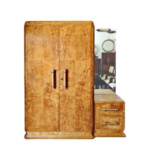Art Deco Wardrobe With Mirror – France 1930