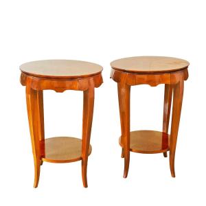 Pair Of Round Bedside Tables – France 1940