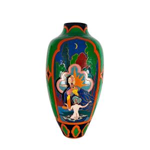 Large Art Deco Vase By Hery – Belgium 1930