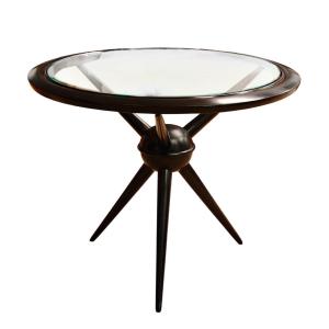 Stained Tripod Pedestal Table - Italy 1950