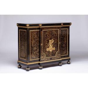 Brown Tortoise Cabinet Boulle France Attributed To Befort Young XIXth Century