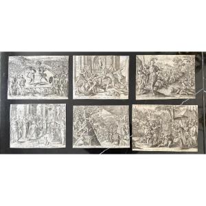 Set Of 6 Old Engravings – Philips Galle (16th–17th Century)