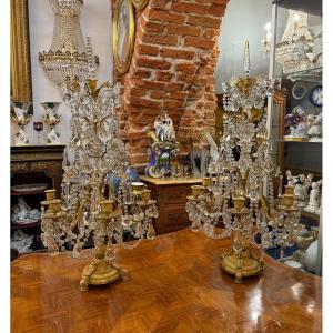 Large Pair Of Gilt Bronze Candelabra