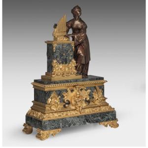 Gothic Clock With A Serpent-shaped Dial From The 19th Century