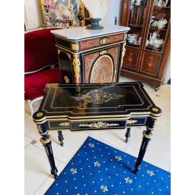 Black And Bronze Napoleon III Console Game Table
